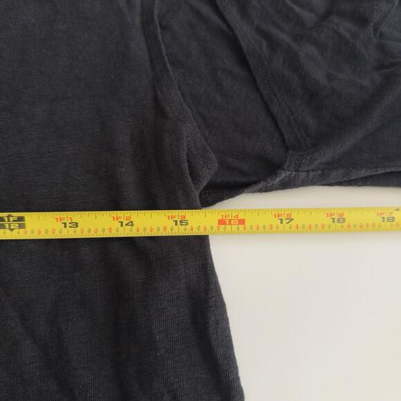 Moussy Crew Neck Twofer Linen Top Womens Size Free Muscle Tee W/ Shrug Black99 - Picture 7 of 8